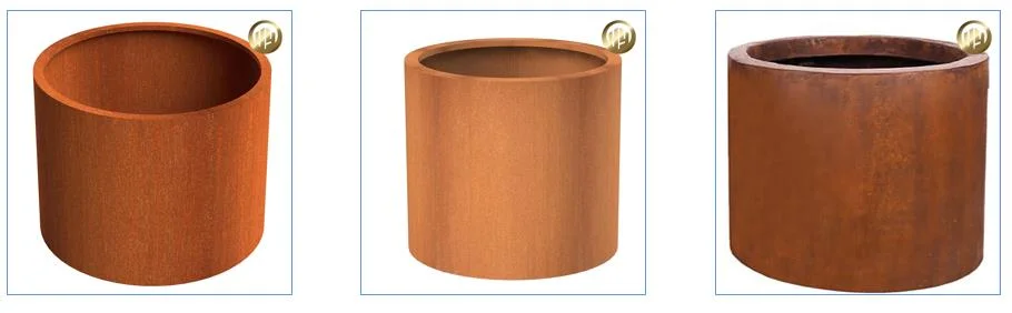 Round Corten Steel Garden Decoration Flower Nursery Metal Planter/Factory Wholesale Planter