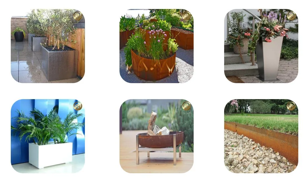 Round Corten Steel Garden Decoration Flower Nursery Metal Planter/Factory Wholesale Planter