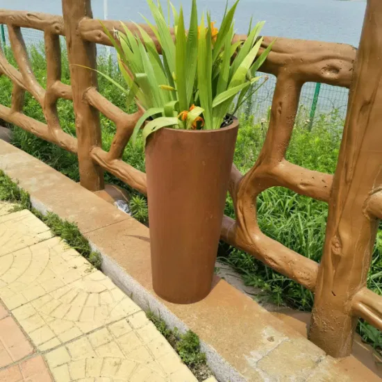 Round Corten Steel Garden Decoration Flower Nursery Metal Planter/Factory Wholesale Planter