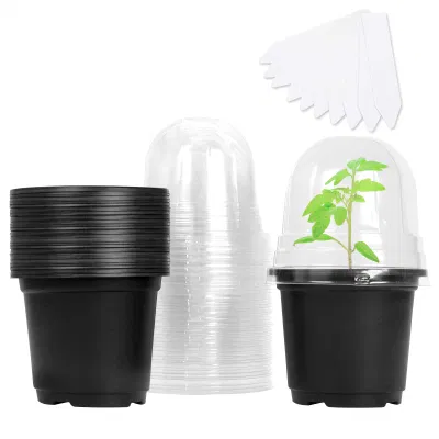 Clear Plant Nursery Pots Transparent Plastic Gardening Planting Containers Cups Planter